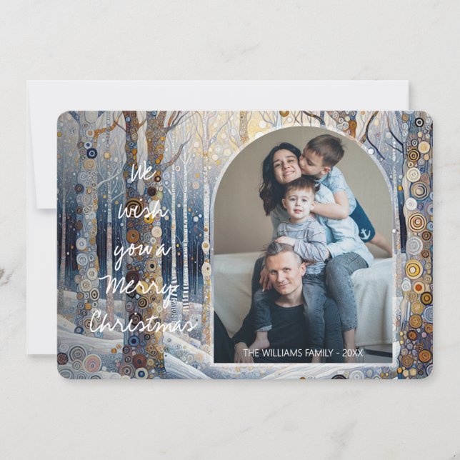 Anpassningsbar Roligt Färgfull Abstrakt Winter Won Julkort (Framsida)