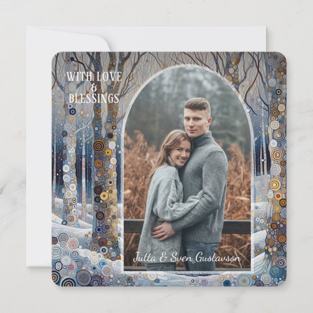 Anpassningsbar Roligt Färgfull Abstrakt Winter Won Julkort (Framsida)