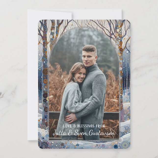 Anpassningsbar Roligt Färgfull Abstrakt Winter Won Julkort (Framsida)