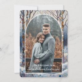 Anpassningsbar Roligt Färgfull Abstrakt Winter Won Julkort