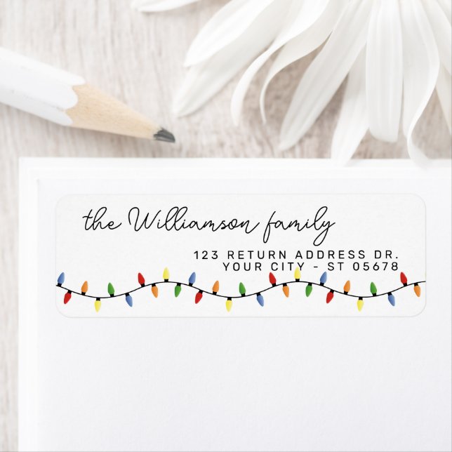 Anpassningsbar Roligt Festive Party String Ljus Mö Returadress Etikett (Insitu)