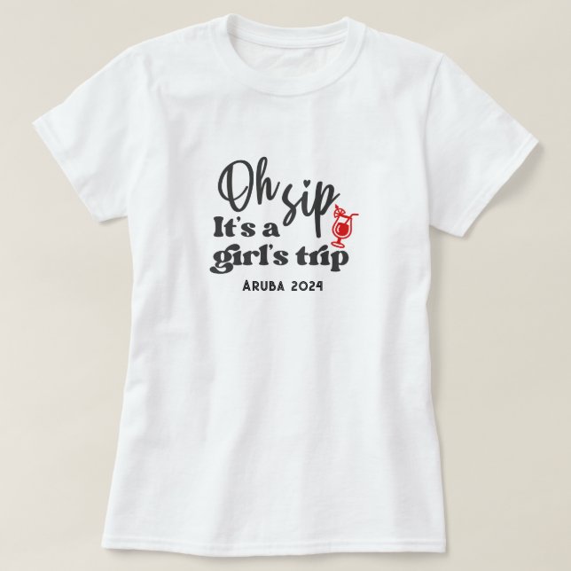 Anpassningsbar Roligt Girls Resa Cocktail T-shirt (Design framsida)