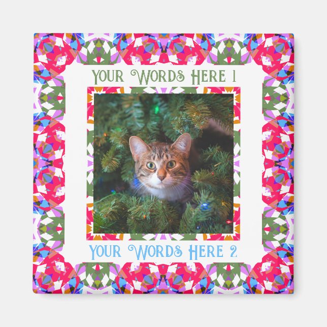 Anpassningsbar Roligt Jolly Red Festive First jul  Magnet (Framsidan)