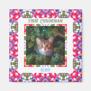 Anpassningsbar Roligt Jolly Red Festive First jul  Magnet