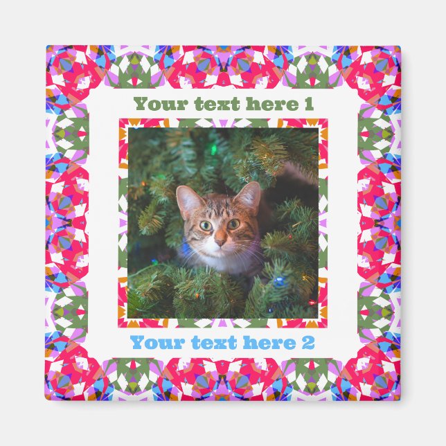 Anpassningsbar Roligt Jolly Red Festive jul Photo  Magnet (Framsidan)