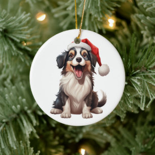 Anpassningsbar Roligt Miniature American Shepherd  Julgransprydnad Keramik