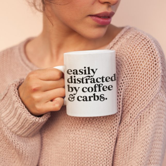 Anpassningsbar Roligt Modern Coffee Älskare Carbs  Två-Tonad Mugg (Skapare uppladdad)