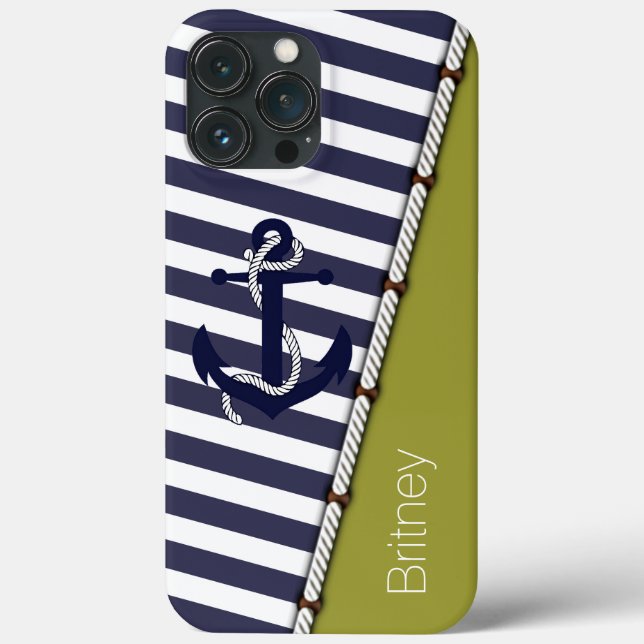 Anpassningsbar Roligt Navy Blue White Rand Mörk Sa (Baksida)