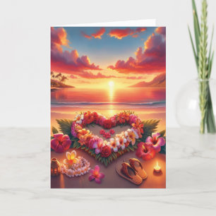 Anpassningsbar Romantic Hawaiian Postcard Tack Kort