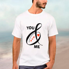 Anpassningsbar Romantic Initialer Heart T Shirt