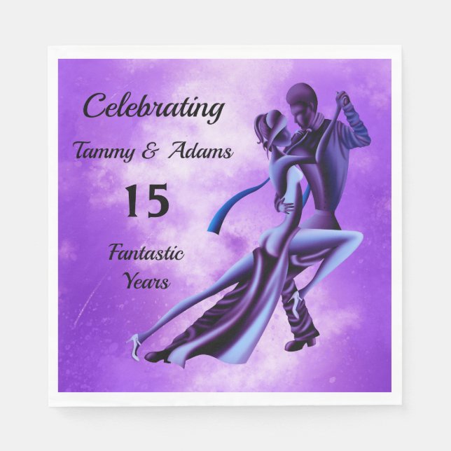 Anpassningsbar Romantic par Dance Tango Pappersservett (Framsidan)