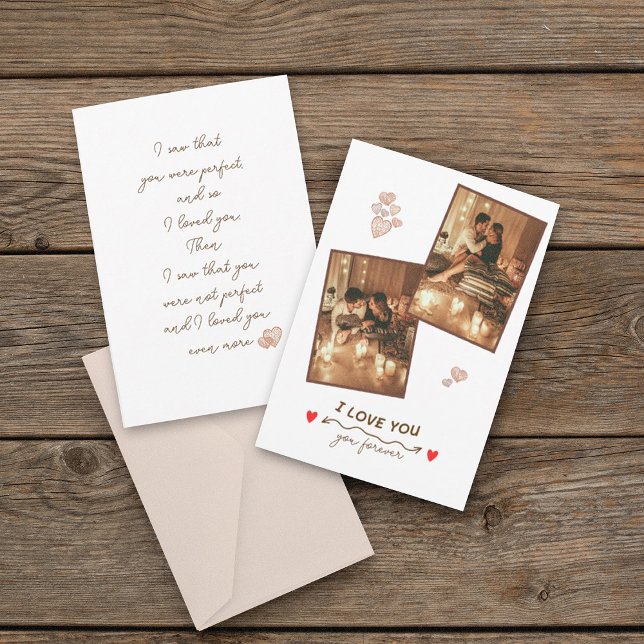 Anpassningsbar Romantik 2-fotokort för Helgdag (Skapare uppladdad)