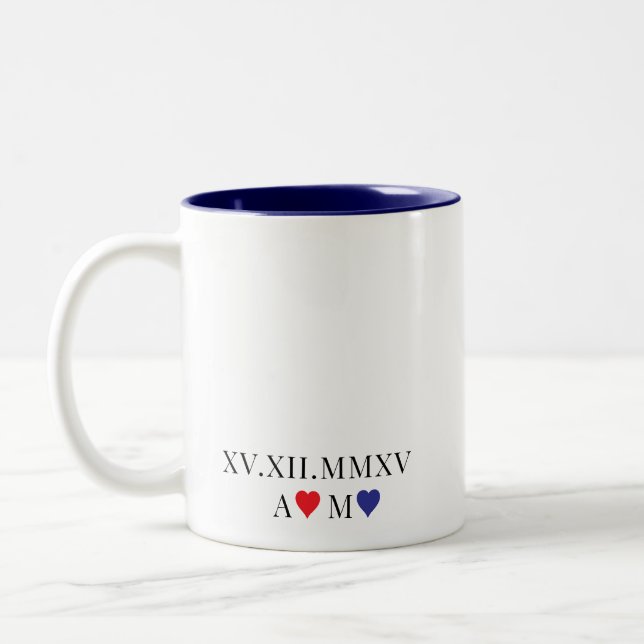 Anpassningsbar - romersk årsdag Två-Tonad mugg (Vänster)