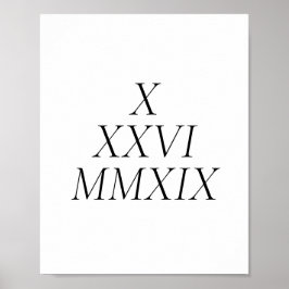 anpassningsbar - romerskt numeriskt datum poster