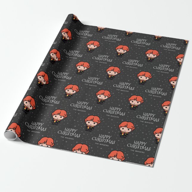Anpassningsbar Ron Weasley Tecknad | Lycklig jul Presentpapper (Utrullad)