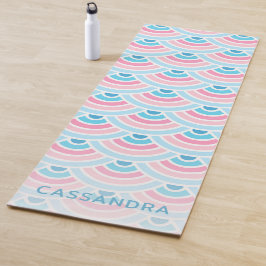 Anpassningsbar Rosa Aqua Blue Wave Circles Mönste