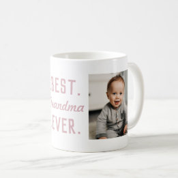 Anpassningsbar Rosa Best Grandma 2 Photo Mugg