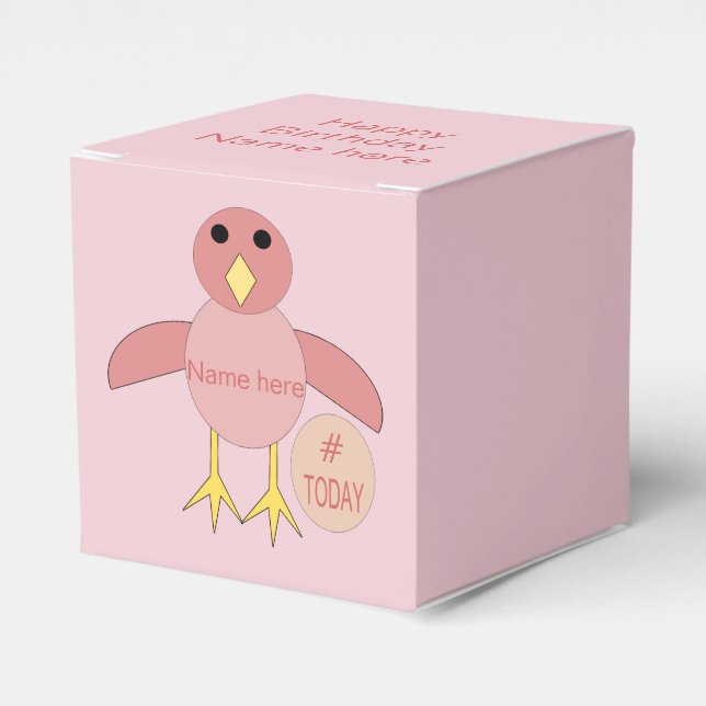 Anpassningsbar Rosa Birthday Girl Chick Favoritbox Presentaskar (Framsidan Sidan)