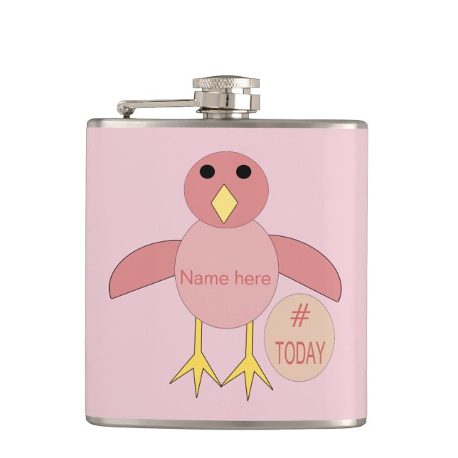 Anpassningsbar Rosa Birthday Girl Chick Hip Flask Fickplunta (Framsidan)