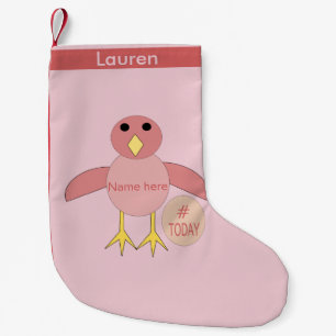 Anpassningsbar Rosa Birthday Girl Chick Stocking Liten Julstrumpa