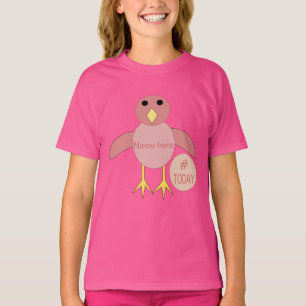 Anpassningsbar Rosa Birthday Girl Chick T Shirt