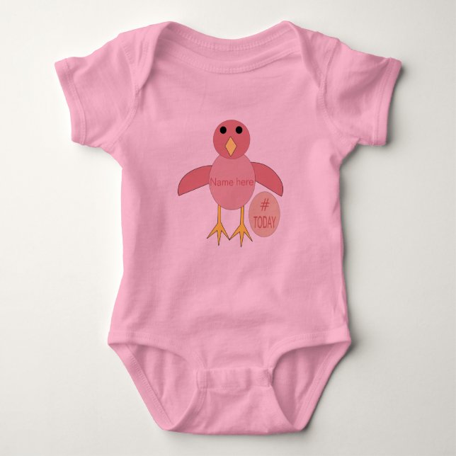 Anpassningsbar Rosa Birthday Girl Chick T Shirt (Framsida)