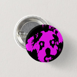Anpassningsbar Rosa Black Hund Small Round Button Knapp