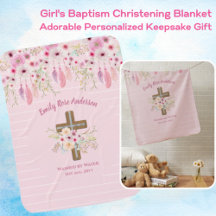 Anpassningsbar Rosa Blommigt Boho Girls BAPTISM CH