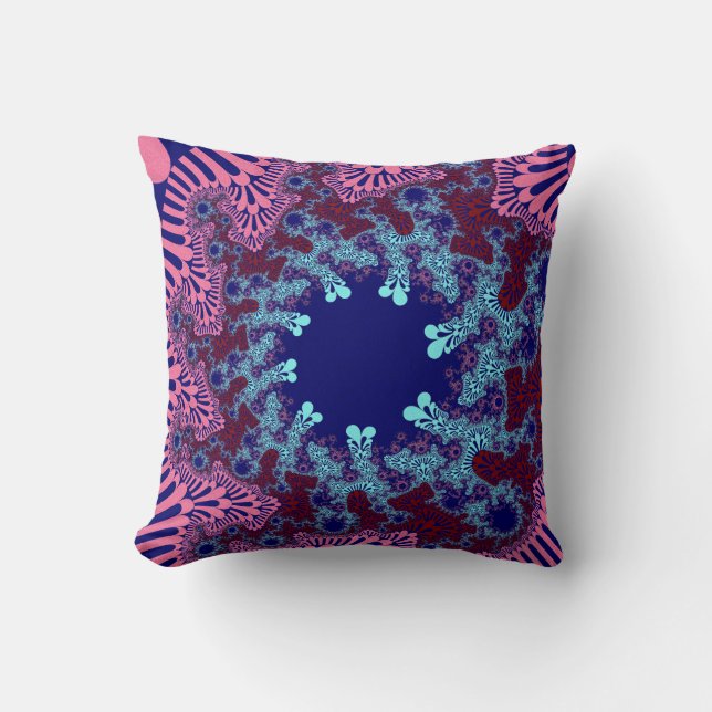 Anpassningsbar Rosa Blue Sunburst Dekorativ kudde (Framsida)