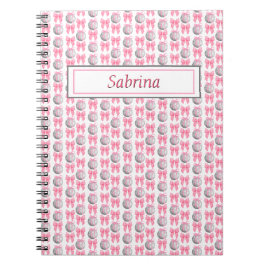 Anpassningsbar Rosa Bows Disco Bollar Coquette Gif Anteckningsbok