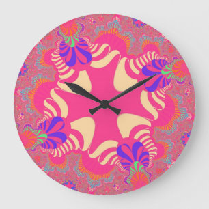 Anpassningsbar Rosa Bubblegum Kor Large Wall Clock Stor Klocka