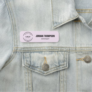 Anpassningsbar Rosa Business logotyp Employee ID Namnbricka