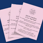 Anpassningsbar Rosa Business Logotyp-mall Flygblad<br><div class="desc">Befordra ditt företag eller din händelse i stil med den här mallen för rosa av anpassade. Med utrymme för din logotyp, rubrik, produkt- eller serviceinformation och kontaktinformation är den här designen perfekt för små företag, entreprenörer, evenemang, försäljning eller butiksmeddelanden. Den rena, moderna layouten parad med en mjuk bakgrund gör att...</div>