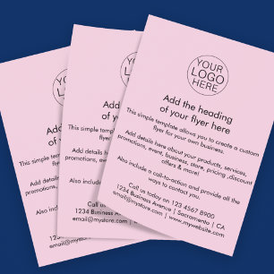 Anpassningsbar Rosa Business Logotyp-mall Flygblad