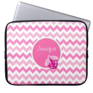 Anpassningsbar Rosa Chevron bärbar dator Fodral