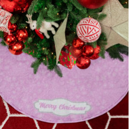 Anpassningsbar Rosa Doodle jul Sleigh Mönster Julgransmatta Borstad Polyester