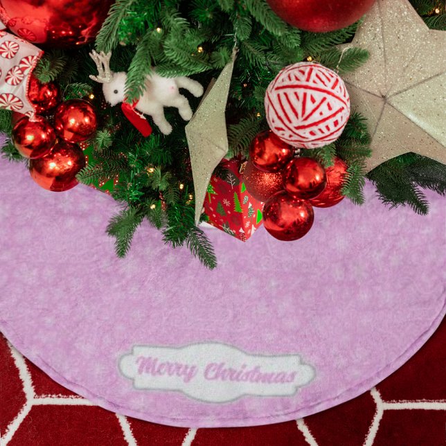 Anpassningsbar Rosa Doodle jul Sleigh Mönster Julgransmatta Borstad Polyester (Skapare uppladdad)