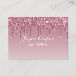 Anpassningsbar Rosa Dripping Glitter Visitkort