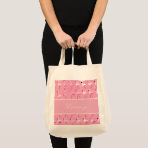 Anpassningsbar Rosa Flamingo Paradise Watercolor M Tygkasse