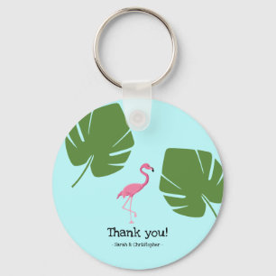Anpassningsbar Rosa Flamingo Tropical Keychain fav Nyckelring