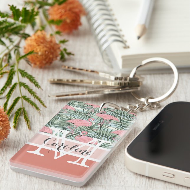 Anpassningsbar  Rosa Flamingoes Handflatan Blad Mö (Högra Framsidan)