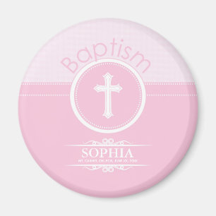 Anpassningsbar, Rosa Flicka Barn Av Gud Dop Magnet