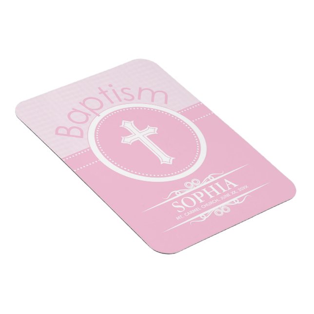 Anpassningsbar, Rosa Flicka Barn av Gud Dop Magnet (Högersidan)