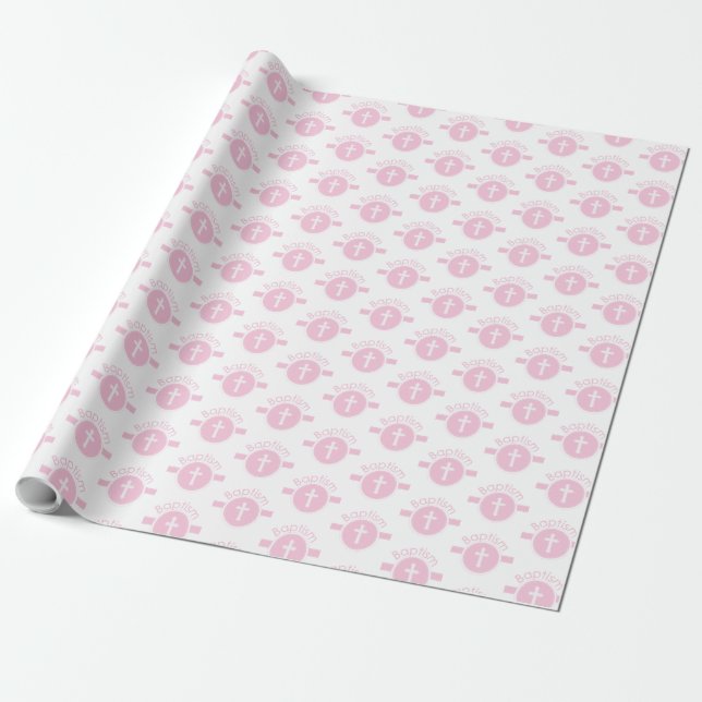 Anpassningsbar, Rosa Flicka Barn av Gud Dop Presentpapper (Utrullad)