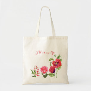 Anpassningsbar Rosa Flowers Blommigt Art Tygkasse