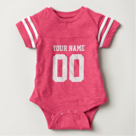 Anpassningsbar rosa-fotbolls--dräkten baby t-shirt