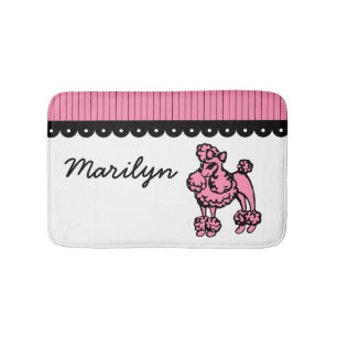 Anpassningsbar Rosa Fransk Pudel Bath Mat Bathroom Badrumsmatta