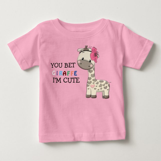 Anpassningsbar Rosa Girl Baby T-Shirts (Framsida)