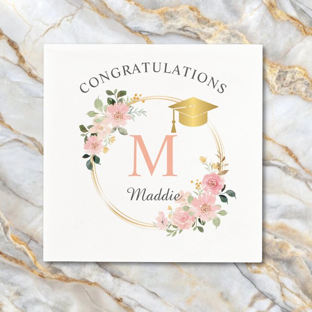 Anpassningsbar Rosa Girls Studentfest Pappersservett (Skapare uppladdad)