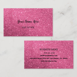 Anpassningsbar Rosa Glitter Affärskort Visitkort